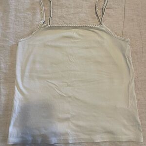 Madewell Square Neck Tank Top, Cream/White